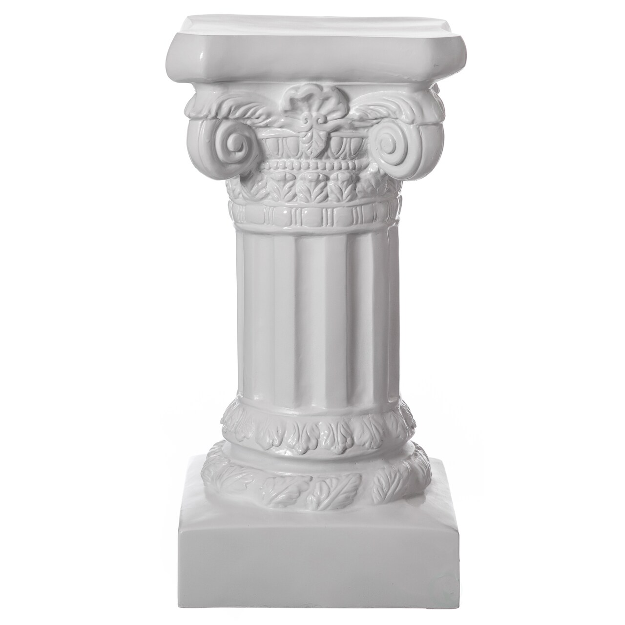 Decorative Fiberglass White Plinth Roman Style Column Ionic Piller Pedestal Vase Stand for Wedding or Party, Living Room, or Dining Room Decor - Photography Props - Sculpture Display - Greek-inspired Luxury Decor Piece with Ornate Accents